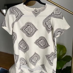 Madewell black and white blouse XS